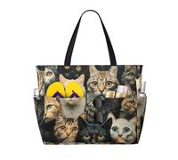 Evengigy Stampa gatto impermeabile Beach Tote Pool Bags per le donne Grande palestra Tote Carry On Bag per il viaggio