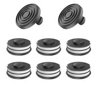 EVENLINKICS 3405685 bobina di ricambio, copertura bobina TLE-02-1, per tagliaerba Einhell GC-ET 4530, compatibile con tagliaerba Einhell (6 bobine di filo di ricambio + 2 coperture bobine)