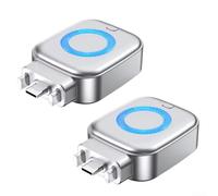Evenoonest Adattatore di ricarica intelligente da 140 W con tecnologia di espulsione automatica, anello luminoso dinamico e cuscinetti resistenti ai graffi, splitter da viaggio per dispositivi (grigio
