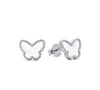 Evensee Orecchini a Farfalla di Madreperla Bianca in Argento 925,Orecchini a Perno a Butterfly Ipoallergenici,Regali Esclusivi di Gioielli di Moda Per Donne e Ragazze