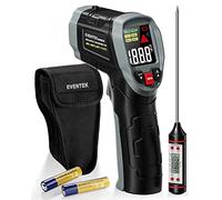 Eventek [3 in 1] Termometro Cucina, -50°C~600°C (-58°F~1112°F) Termometro Laser, Termometro Infrarossi Digitale, Emissività Regolabile per Cucina/Pizza/Forno, Include Termometro per Carne & Sacchetto