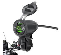 Eventerde Adattatore per caricabatteria da auto veloce, doppia presa manubrio per moto, caricabatterie per telefono per moto, caricabatterie per sport motorizzati, caricatore USB multi-protezione a 2