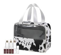 Eventerde Astuccio per trucchi, astuccio da toilette con stampa, astuccio per trucco di grande capacità, con manico portatile per shampoo da toilette per la cura della pelle, regali, Doppia mano