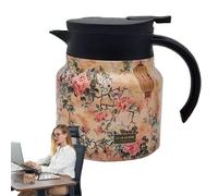 Eventerde Caraffa termica per caffè da 800 ml, con motivo floreale, con caraffa per caffè calda, con acqua calda, grande capacità per bevande
