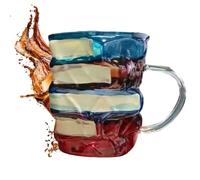 Eventerde da caffè con libro 3D | letteraria in decorato, accessorio letterario per bevande calde e fredde, ideale come regalo scrittori, insegnanti, amici, famiglia, amanti della