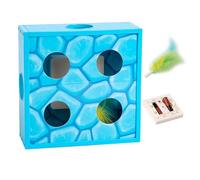 Eventerde Divertente scatola per puzzle per gatti, intrattenimento automatico rotante, scatola giocattolo per gatti con buchi, per compleanno interno gioco autonomo all'aperto salotto lottare