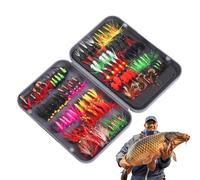 Eventerde Esche da pesca a Mosca Set di esche da pesca - Assortimento di esche legate a Mano per la pesca alla Trota | Esche da pesca a Mosca per Bar, Pesci d'acqua Dolce,