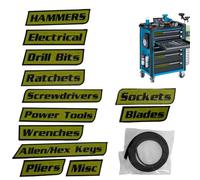 Eventerde Etichette magnetiche per cassetta degli attrezzi, 12 pezzi, etichette riutilizzabili per organizzazione, adesivi per cassetta degli attrezzi, per carrelli in acciaio, cassetti, armadi e
