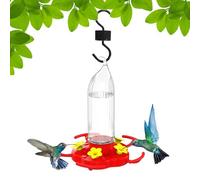 Eventerde Grande mangiatoia per colibrì, appendibile piccola mangiatoia per uccelli, 470 ml, bottiglia di alimentazione a 5 porte con gancio anti-formiche, per decorazione in giardino, terrazza e