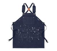 Eventerde Grembiule da ufficio, da cucina e strumenti impermeabili e regolabili, grembiule da lavoro robusto con spalline incrociate e tasche, per uomo e donna falegnameria Chef, blu, Se