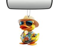 Eventerde Ornamenti Auto per Specchietto Retrovisore | Ornamento Acrilico 2D Anatra Gialla per Auto - Charm Animale Decorativo Carino per Borse, Portachiavi Adulti e Ciondolo per Zaino