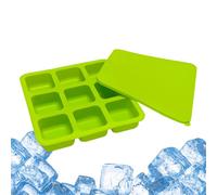 Eventerde per cubetti di ghiaccio per congelatore, 9 alveoli in silicone, a rilascio facile con coperchio, per cubetti di ghiaccio, per whisky, caffè, cucina, feste, bevande
