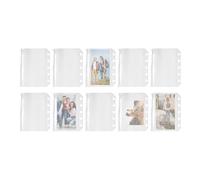 Eventerde Proteggi documenti trasparenti | 10 buste per documenti 5 anelli M5 con zip | Copertine per fogli di raccoglitore | Per studenti Insegnanti Ufficio Scuola Carte Ricevute