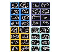 Eventerde Puzzle in metallo per,anello cinese 16 pezzi,gioco di puzzle cerebrale in metallo per giovani | per ragazzi, ragazze, adulti, casa, feste, classe,