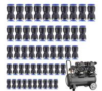 Eventerde rapidi per aria - 50 pezzi di connettori diritti a spinta,Accoppiatori per compressore resistenti ad alta pressione per officina di sabbiatura e falegnameria