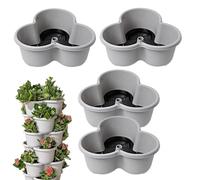 Eventerde Vaso verticale da giardino impilabile a piani, vaso verticale per fragole, per orto, interni, esterni, balcone, terrazza, cortile, casa