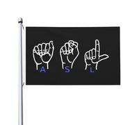 eventi all'aperto Bandiera doppia faccia American Sign Language Flag Doppia faccia Bandiera in poliestere 3x5 Ft per Decorazioni per giardino,Decorazioni percortile