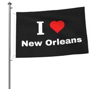 eventi all'aperto Bandiera doppia faccia I Love New Orleans Flag Antivento Bandiera resistente alle intemperie 3x5 Ft per Decorazioni percortile,dormitori