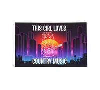 eventi all'aperto Decorazione esterna This Girl Loves Country Music Flag Antivento Bandiera resistente alle intemperie 3x5 Ft per Decorazioni perpatio,camere da letto