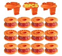Eventronic 15 Pack Bobina Decespugliatore Compatibile con Worx,Linea Tagliabordie Decespugliatore,WA0004.1/WA0010 Bobina di Filo per Tagliabordi Compatibile con Worx (12 Bobine + 3 Copertura)