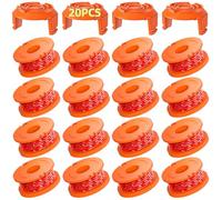 Eventronic 16 Pack Bobina per Decespugliatore Compatibile con Worx,Linea Tagliabordie Decespugliatore,WA0004.1/WA0010 Bobina di Filo per Tagliabordi Compatibile con Worx (16 Bobine + 4 Copertura)