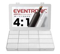 Eventronic 4: 1 Gaine Thermorétractable avec Adhésif, 400 Pièces Double Paroi, IP68 Étanche, pour Isolation Électrique et Connecteurs de Câble, Capacité de Charge Élevée, Transparent