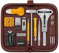 Eventronic Tool Kit Professionale di Riparazione Orologi,Set Pressa Orologio Professionale,Riparazione Orologio e portable tool kit orologiaio (Marrone Basic)