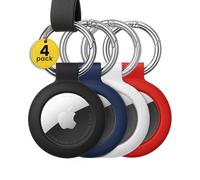EVEO AirTag - Confezione da 4 portachiavi per Apple Airtag | Air Tag Holder Cover per Airtag, confezione da 4, per chiavi, borse e animali domestici. Apple Airtag non incluso.