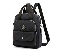 EVEOUT Donna Casuale Zaino Borsa a Tracolla Borsetta per Viaggiare Lavoro Scuola Campeggio (Nero)