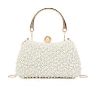 EVEOUT Pochette di Perle per Donne Elegante Borsa da Sposa in Perle Clutch da Sera con Catena Borsa a tracolla per Festa Matrimonio