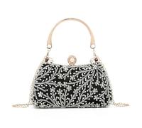 EVEOUT Pochette di Strass per Donne Elegante Borsa da Sposa in Perle Clutch da Sera con Catena Borsa a tracolla per Festa Matrimonio