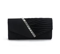 EVEOUT Pochette e Clutch Borsa da Donna Raso con Cristallo Borsa a tracolla Borsa da sposa per il matrimonio Festa Ballo studentesco