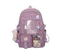 EVEOUT Zainetti per bambini con simpatica targhetta e spilla nylon grande Borse a zainetto Zaini Casual per ragazze Donna adolescenti zainetto multitasche