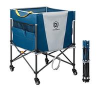 EVER ADVANCED Carrello porta palloni con ruote bloccabili, 83,8 x 57,9 cm, pieghevole per garage, attrezzatura sportiva per pallavolo, pallacanestro, tennis, contenitore per giocattoli