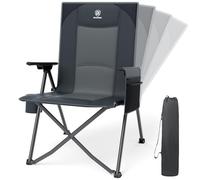 EVER ADVANCED Sedia da campeggio pieghevole con schienale regolabile in 4 posizioni portata di 160kg sedia reclinabile pieghevole con tasca laterale e portabevand per campeggio, giardino e balcone