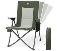 EVER ADVANCED Sedia da campeggio pieghevole con schienale regolabile in 4 posizioni portata di 160kg sedia reclinabile pieghevole con tasca laterale e portabevand per campeggio, giardino e balcone