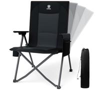 EVER ADVANCED Sedia da campeggio pieghevole con schienale regolabile in 4 posizioni portata di 160kg sedia reclinabile pieghevole con tasca laterale e portabevand per campeggio, giardino e balcone