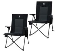 EVER ADVANCED Sedia da campeggio pieghevole con schienale regolabile in 4 posizioni portata di 160kg sedia reclinabile pieghevole con tasca laterale e portabevand per campeggio, giardino e balcone