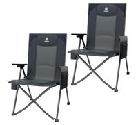 EVER ADVANCED Sedia da campeggio pieghevole con schienale regolabile in 4 posizioni portata di 160kg sedia reclinabile pieghevole con tasca laterale e portabevand per campeggio, giardino e balcone