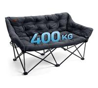 EVER ADVANCED Sedia da campeggio pieghevole, larghezza 145 cm, per 2 persone, divano pieghevole, portata 400 kg, spessore imbottito, sedia pieghevole a 2 posti, schienale alto, extra largo, per
