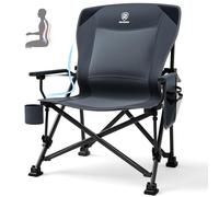 EVER ADVANCED Sedia da campeggio pieghevole oversize per adulti con supporto lombare regolabile, sedia resistente con tasche laterali, sedia pieghevole portatile per esterni, supporta fino a 226,8 kg