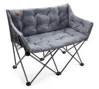 EVER ADVANCED Sedia da campeggio pieghevole per 2 persone, divano pieghevole, portata 320 kg, di lusso, XXL, 2 posti, divano da campeggio imbottito, schienale alto, extra lungo, per esterni, giardino,
