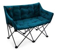 EVER ADVANCED Sedia da campeggio pieghevole per 2 persone, divano pieghevole, portata 320 kg, di lusso, XXL, 2 posti, divano da campeggio imbottito, schienale alto, extra lungo, per esterni, giardino,