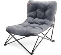 EVER ADVANCED Sedia da Camping Pieghevole Lusso XXL 180KG Portata, Sedia Relax Extra Large con Schienale Alto Imbottita, per Camping Giardino Balcone Pesca Festival Interni, Grigio