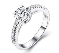 EVER FAITH® 925 argento sterling classico taglio rotondo .25ct Cubic Zirconia anello di fidanzamento Clear - Misura 14