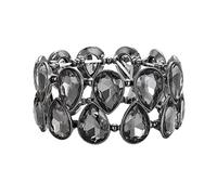 EVER FAITH Bracciale da Sposa, Stretch in Cristallo di Strass a Forma di Pera per Donna Grigio