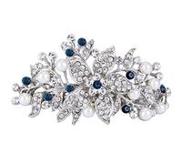 EVER FAITH Clip Capelli per Nuziale Crema simulato Perla del Mollette dei Capelli Cristallo austriaca