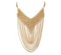EVER FAITH Collana a collare a cascata con catene a più fili d'oro per donne e ragazze