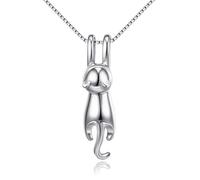 EVER FAITH Collana con ciondolo a forma di gatto in argento sterling 925 petite per donne ragazze adorabili accessori animali carino gattino gioielli regalo di compleanno per gli amanti della mamma