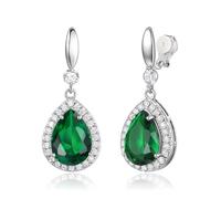 EVER FAITH Orecchini a clip con zirconi, eleganti orecchini a goccia, da donna, senza foro per le feste, balli di fine anno, Mittel, Zirconia cubica, Nessuna pietra preziosa